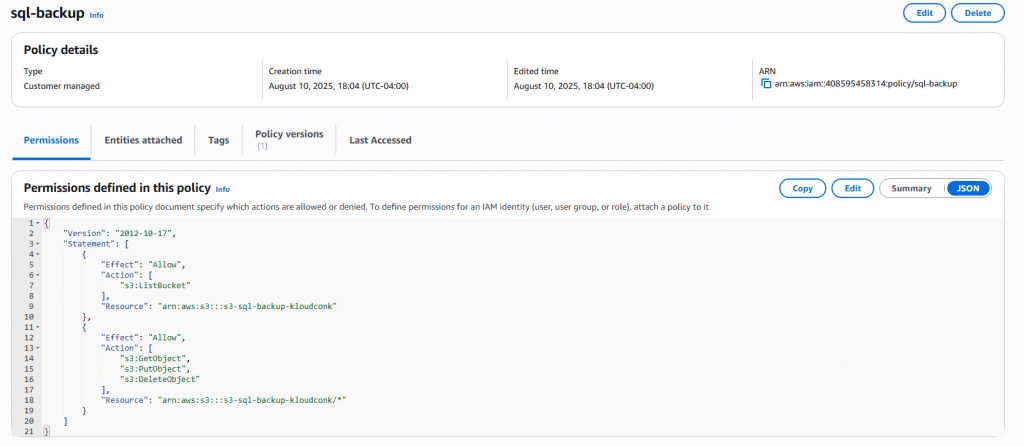 Backup de SQL Server a AWS S3